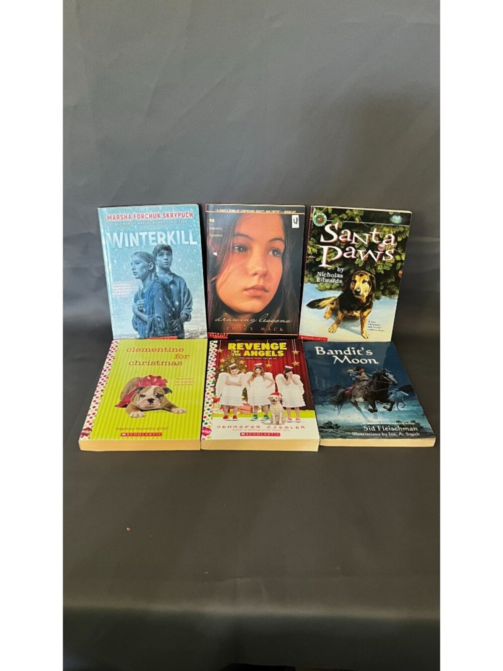 Set Of 6 Scholastic Paperback Books: Winterkill Santa Paws Bandits Moon Drawing